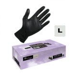 Manusi Unica Folosinta Nitril Coafor Marimea L - Airclean Black Gloves Nitril Powder Free L